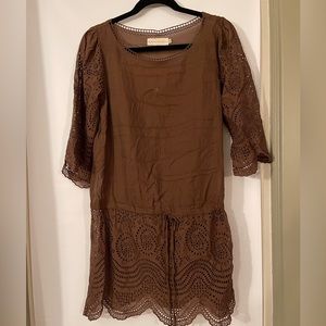 Brown Dress / Coverup - with Slip - Unworn ! Size Small
